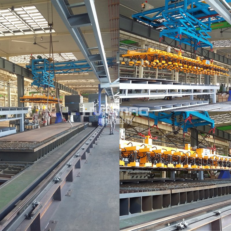 鋼板切割線 如何安全快速下料？就用點(diǎn)陣式磁力吊具